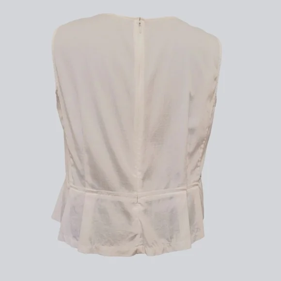 Classic Ann Taylor White Top w/ Peplum - Picture 4 of 10